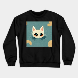 Cute Cat pattern 40 regular grid Crewneck Sweatshirt